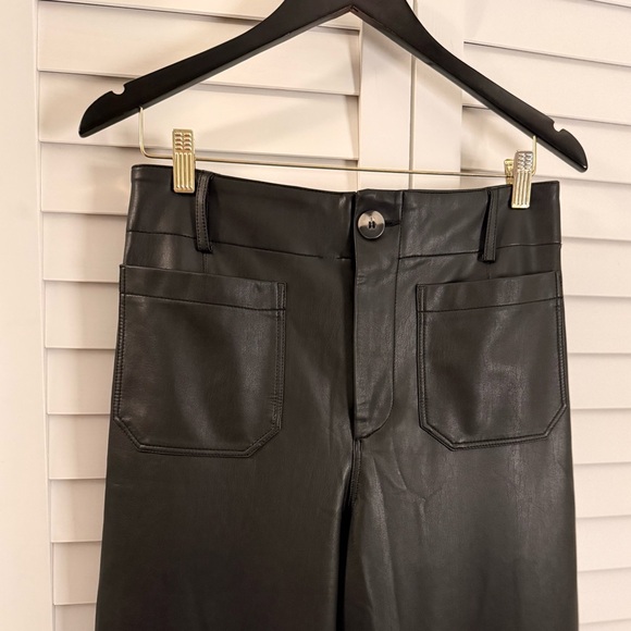 Maeve Anthropologie “The Colette” Black Faux Leather High Waist Pants Size 29 - Picture 4 of 8
